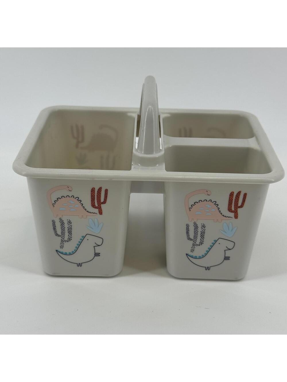 Small Plastic Organizer Caddy with Dinosaur & Cactus Design #TM225